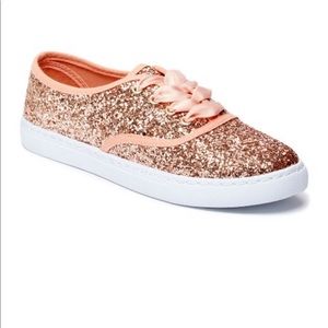 Rose Gold Glitter Sneakers